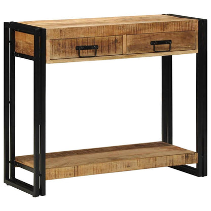 vidaXL Konsolentisch mit Regal Braun 90 x 33 x 75 cm Massivholz Mango