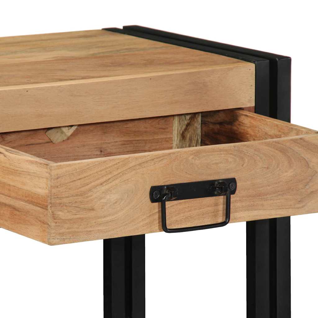 vidaXL Konsolentisch mit Regal Braun 90 x 33 x 75 cm Massivholz Akazie