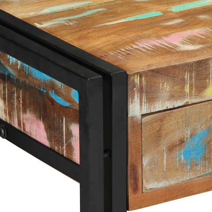 vidaXL Konsolentisch mit Regal Mehrfarbig Massives upgecyceltes Holz