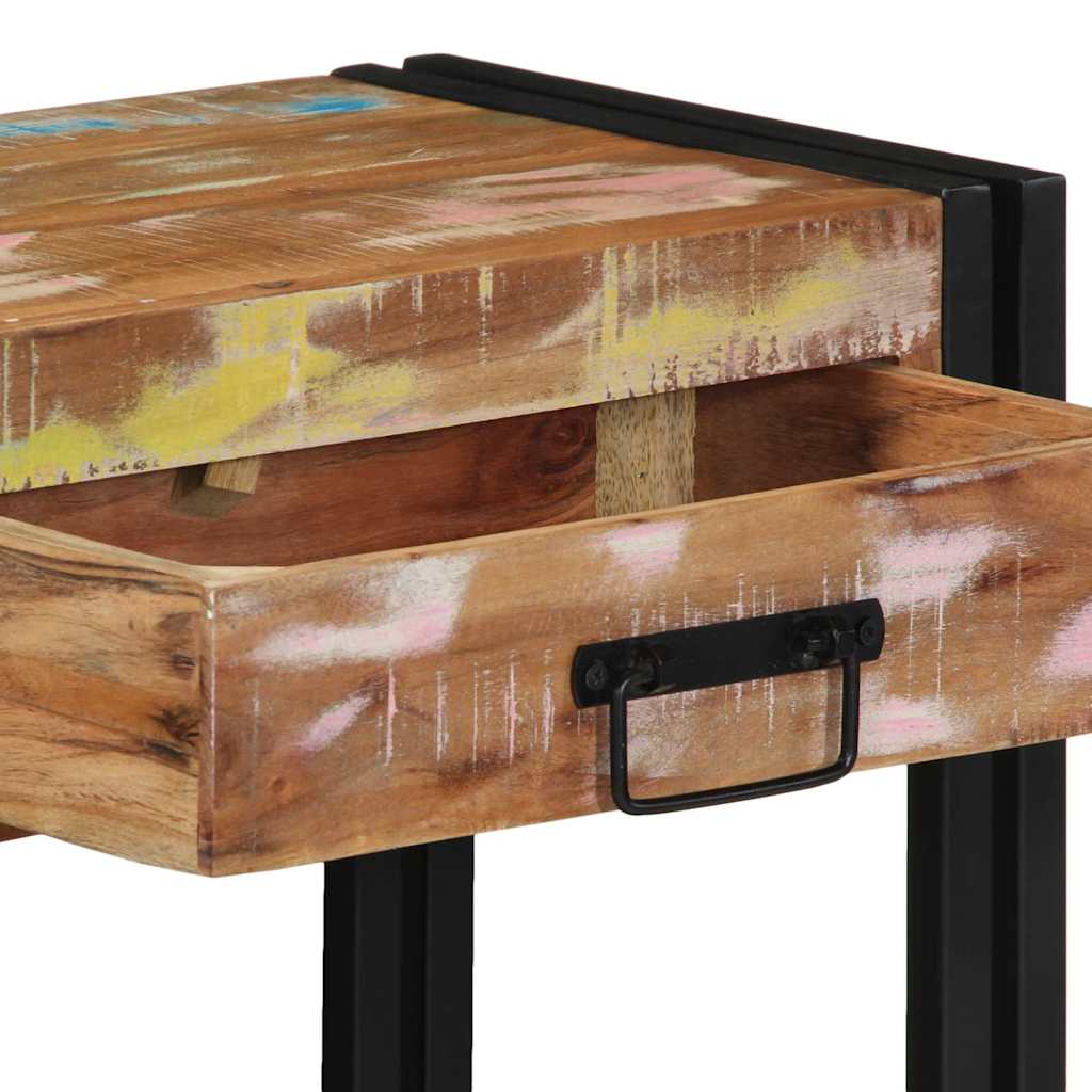 vidaXL Konsolentisch mit Regal Mehrfarbig Massives upgecyceltes Holz