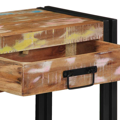 vidaXL Konsolentisch mit Regal Mehrfarbig Massives upgecyceltes Holz