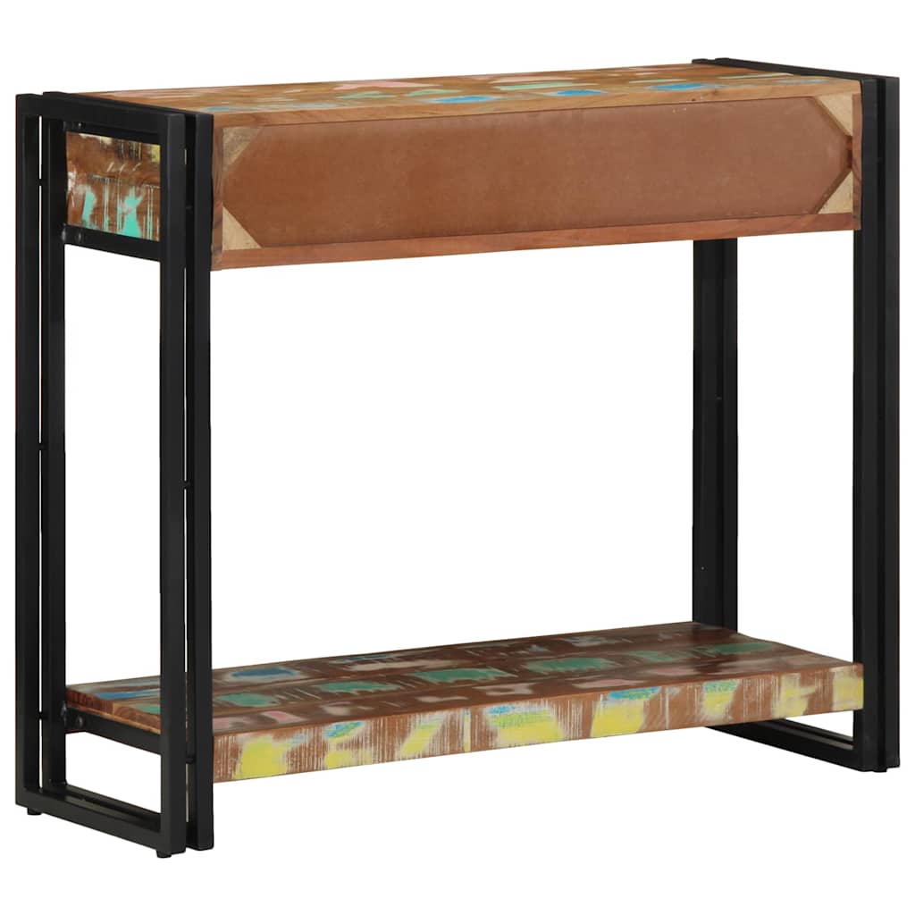 vidaXL Konsolentisch mit Regal Mehrfarbig Massives upgecyceltes Holz