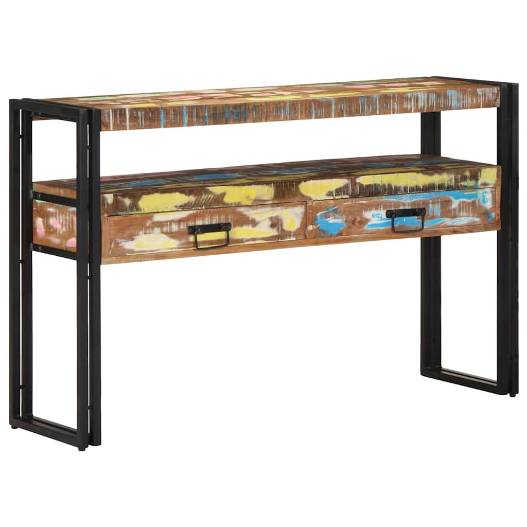 vidaXL Table console 120 x 33 x 75 cm Bois massif de récupération