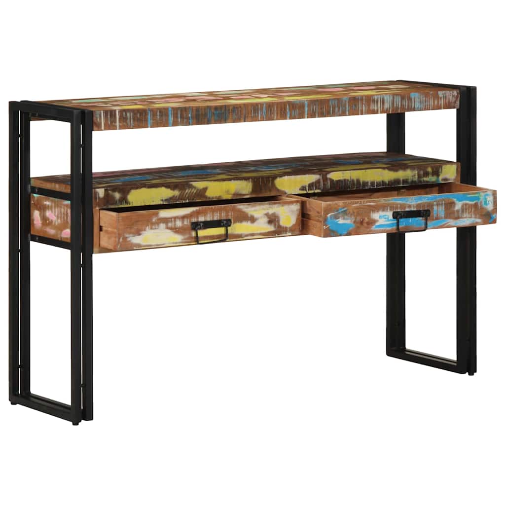 vidaXL Table console 120 x 33 x 75 cm Bois massif de récupération