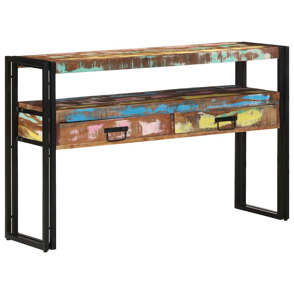 vidaXL Table console 120 x 33 x 75 cm Bois massif de récupération