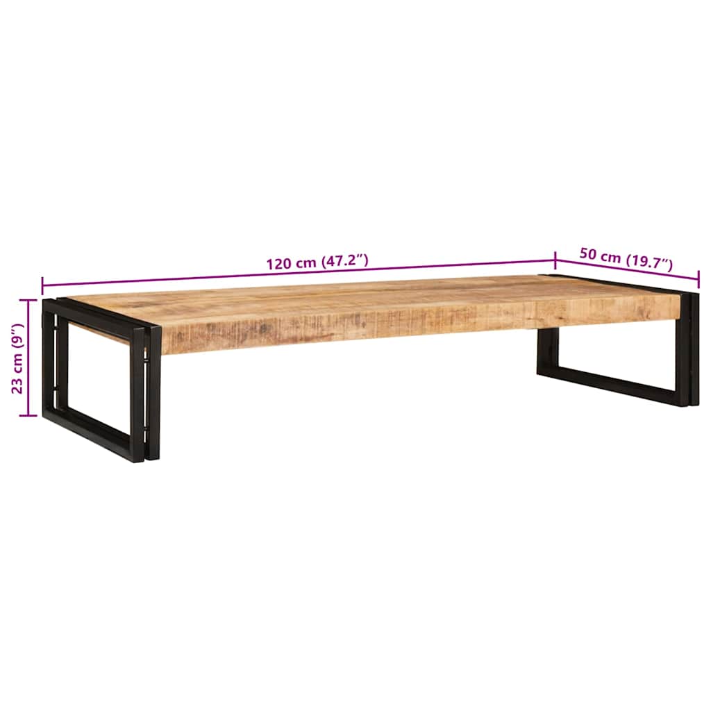 vidaXL Badregal Braun 120 x 50 x 23 cm Massives rohes Mangoholz