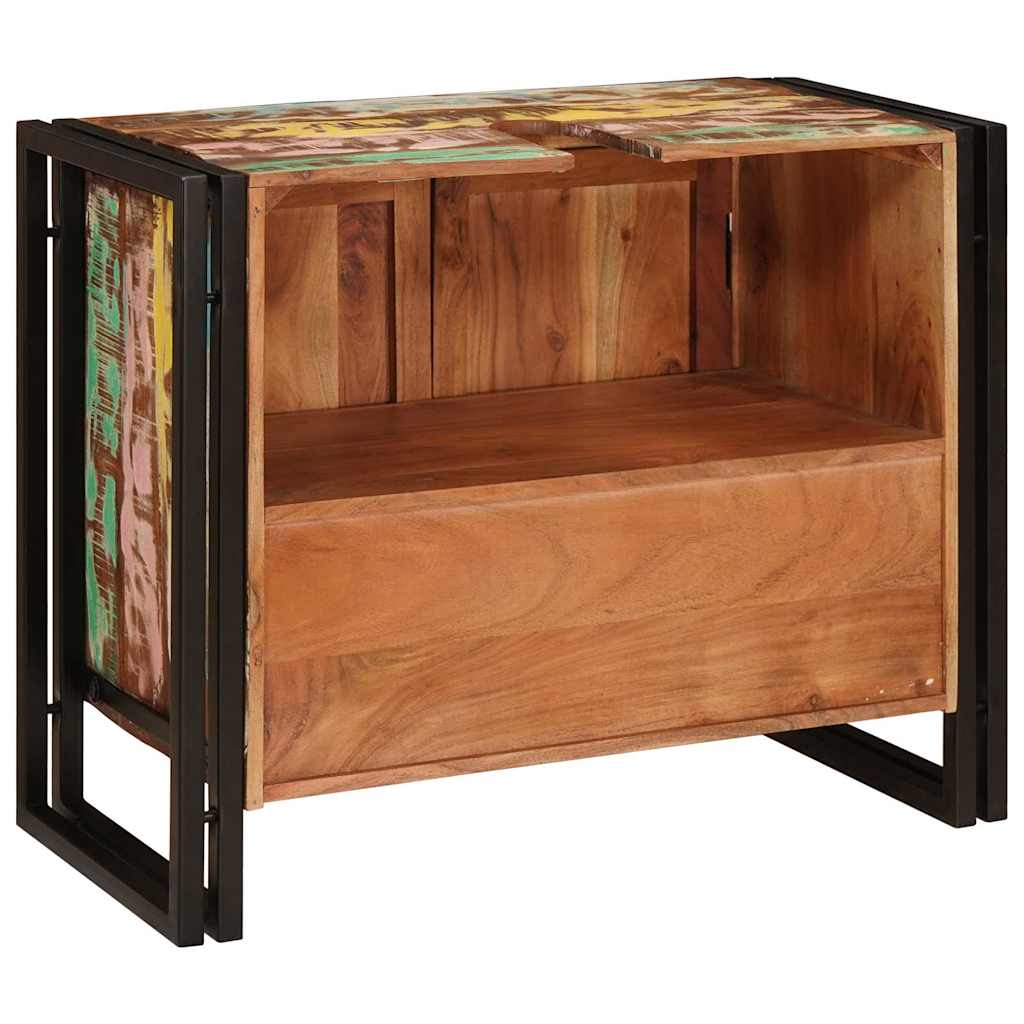 Waschbeckenunterschrank Mehrfarbig Massives upgecyceltes Holz