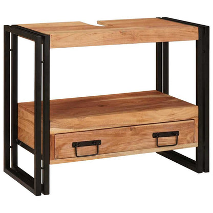 vidaXL Waschtischunterschrank Braun 71 x 33 x 58 cm Massivholz Akazie