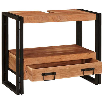 vidaXL Waschtischunterschrank Braun 71 x 33 x 58 cm Massivholz Akazie