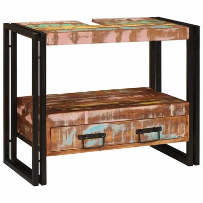 Waschtischunterschrank Mehrfarbig Massives upgecyceltes Holz