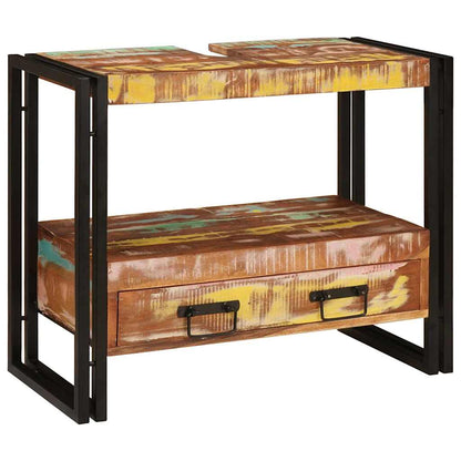 Waschtischunterschrank Mehrfarbig Massives upgecyceltes Holz