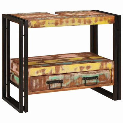 Waschtischunterschrank Mehrfarbig Massives upgecyceltes Holz