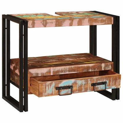 Waschtischunterschrank Mehrfarbig Massives upgecyceltes Holz