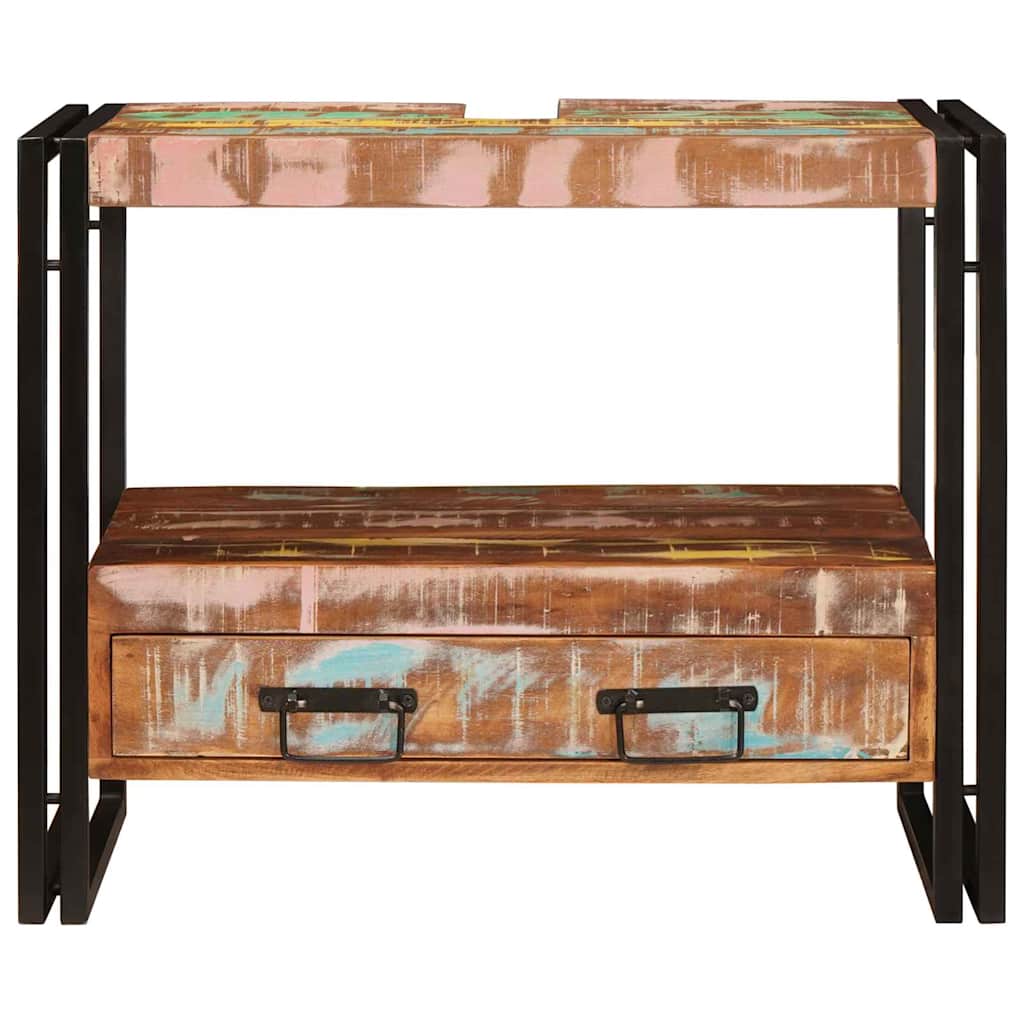 Waschtischunterschrank Mehrfarbig Massives upgecyceltes Holz