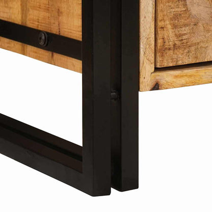vidaXL Nachttisch Braun 66 x 35 x 76 cm Massives, grobes Mangoholz