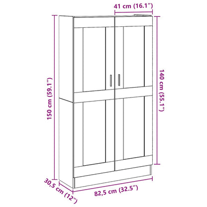 vidaXL Bahut chêne artisan 82,5 x 30,5 x 150 cm bois d'ingénierie