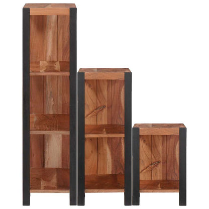 vidaXL Bücherregal 3 pcs Braun 50 x 30 x 110 cm Massivholz Akazie
