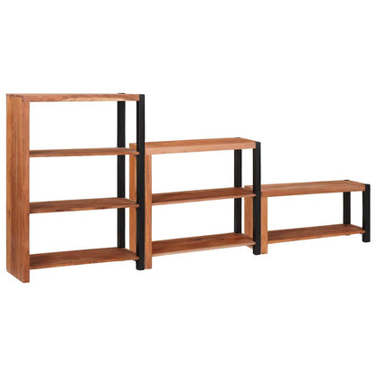vidaXL Bücherregal 3 pcs Braun 80 x 30 x 110 cm Massivholz Akazie