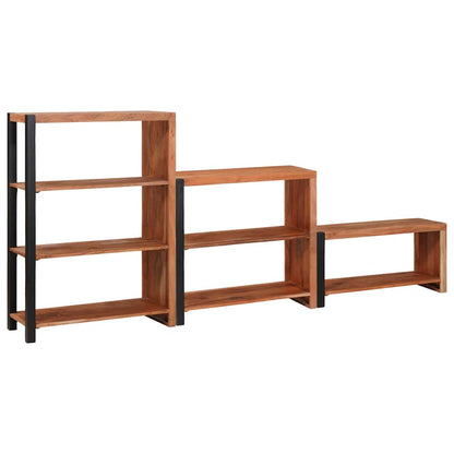 vidaXL Bücherregal 3 pcs Braun 80 x 30 x 110 cm Massivholz Akazie