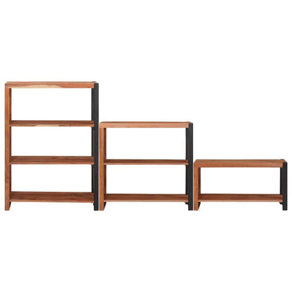 vidaXL Bücherregal 3 pcs Braun 80 x 30 x 110 cm Massivholz Akazie
