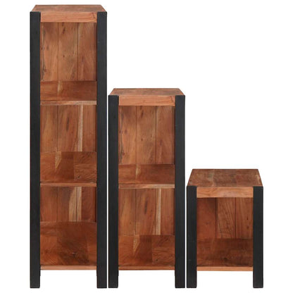 vidaXL Bücherregal 3 pcs Braun 80 x 30 x 110 cm Massivholz Akazie