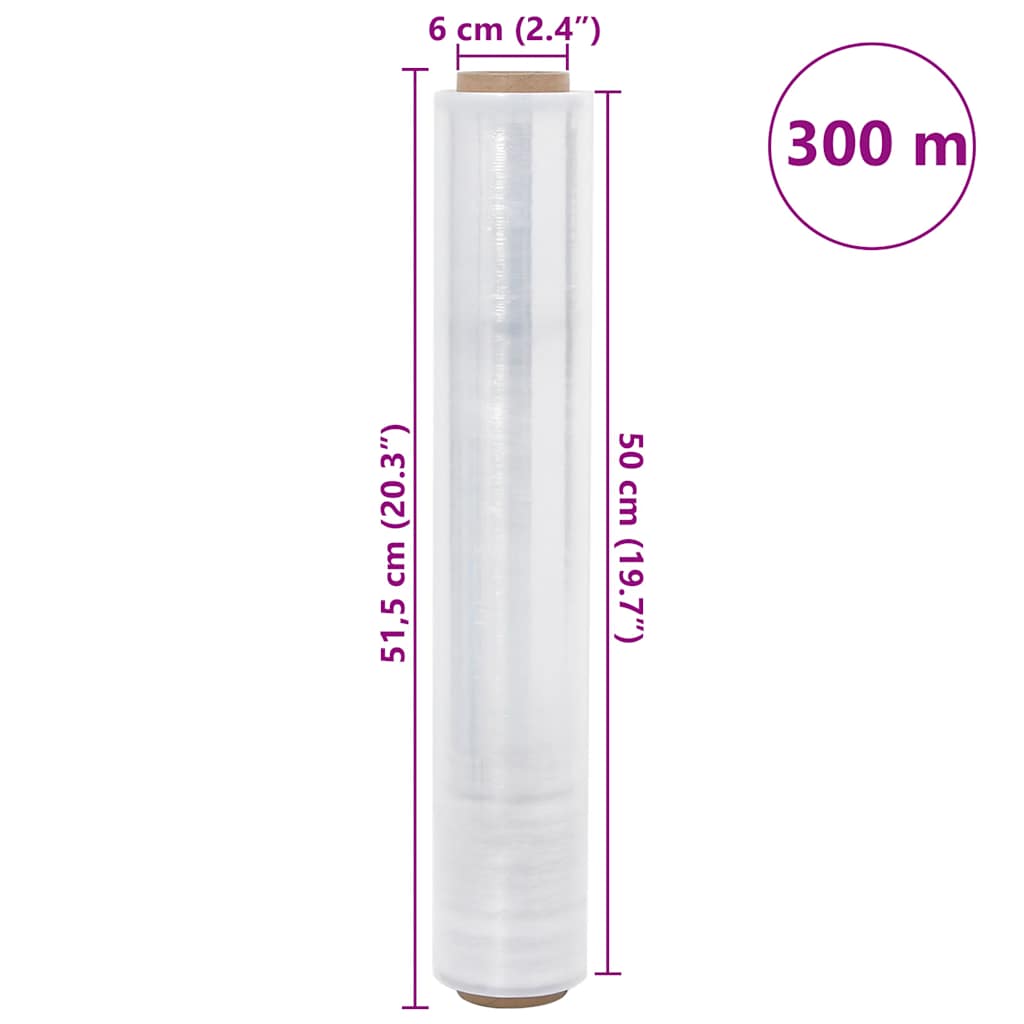 Stretchfolie 6 Stk. Transparent 23 μm 50 cm x 300 m