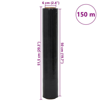 Stretchfolie 6 Stk. Schwarz 30 μm 50 cm x 150 m