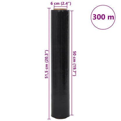 Stretchfolie 6 Stk. Schwarz 17 μm 50 cm x 300 m