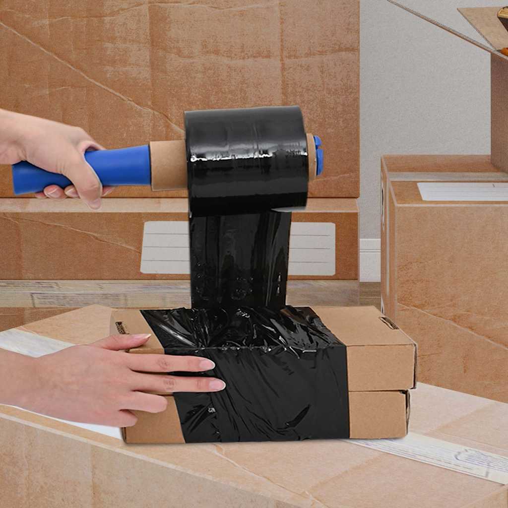 Stretchfolien 10 Stk. Schwarz 23 μm 10 cm x 300 m