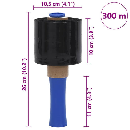 Stretchfolien 10 Stk. Schwarz 23 μm 10 cm x 300 m