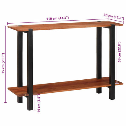 vidaXL Konsolentisch mit Regal Braun und Schwarz 110 x 30 x 75 cm