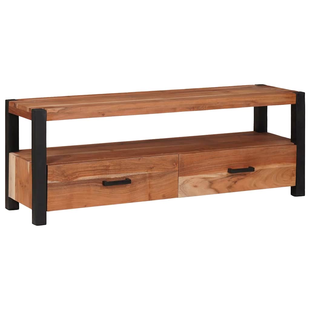 vidaXL Meuble TV avec étagère Marron 110 x 30 x 40 cm Bois d'acacia massif