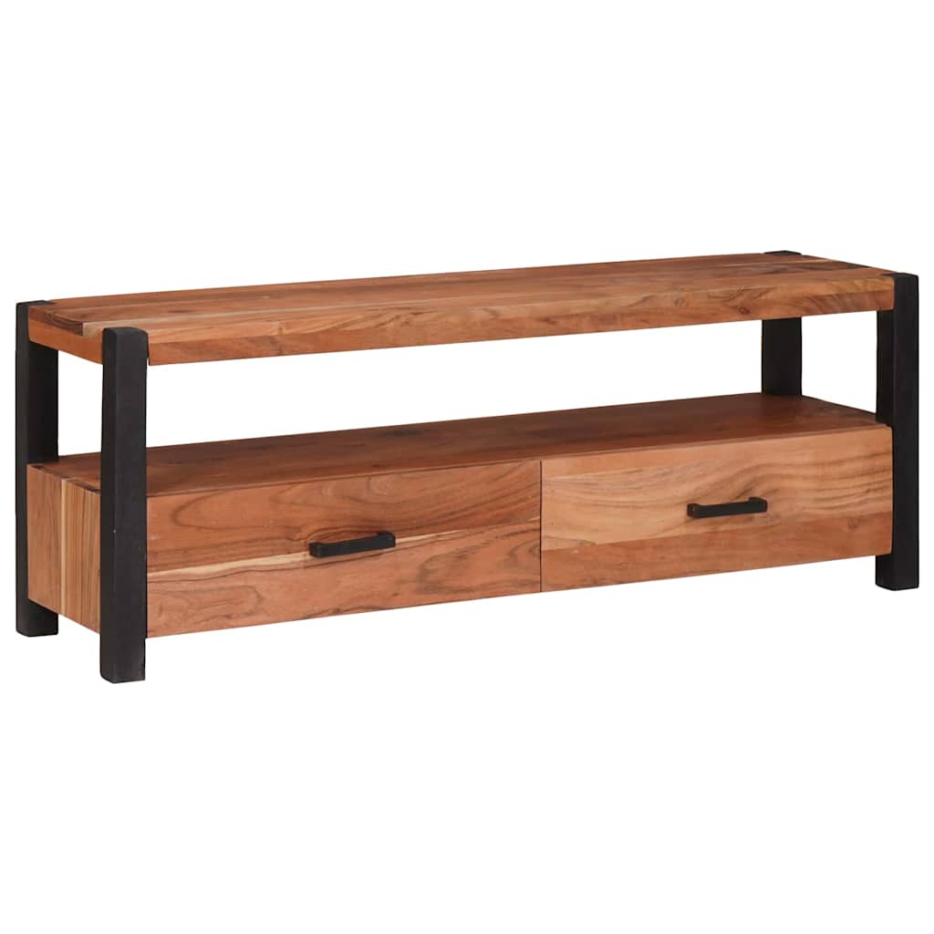 vidaXL Meuble TV avec étagère Marron 110 x 30 x 40 cm Bois d'acacia massif
