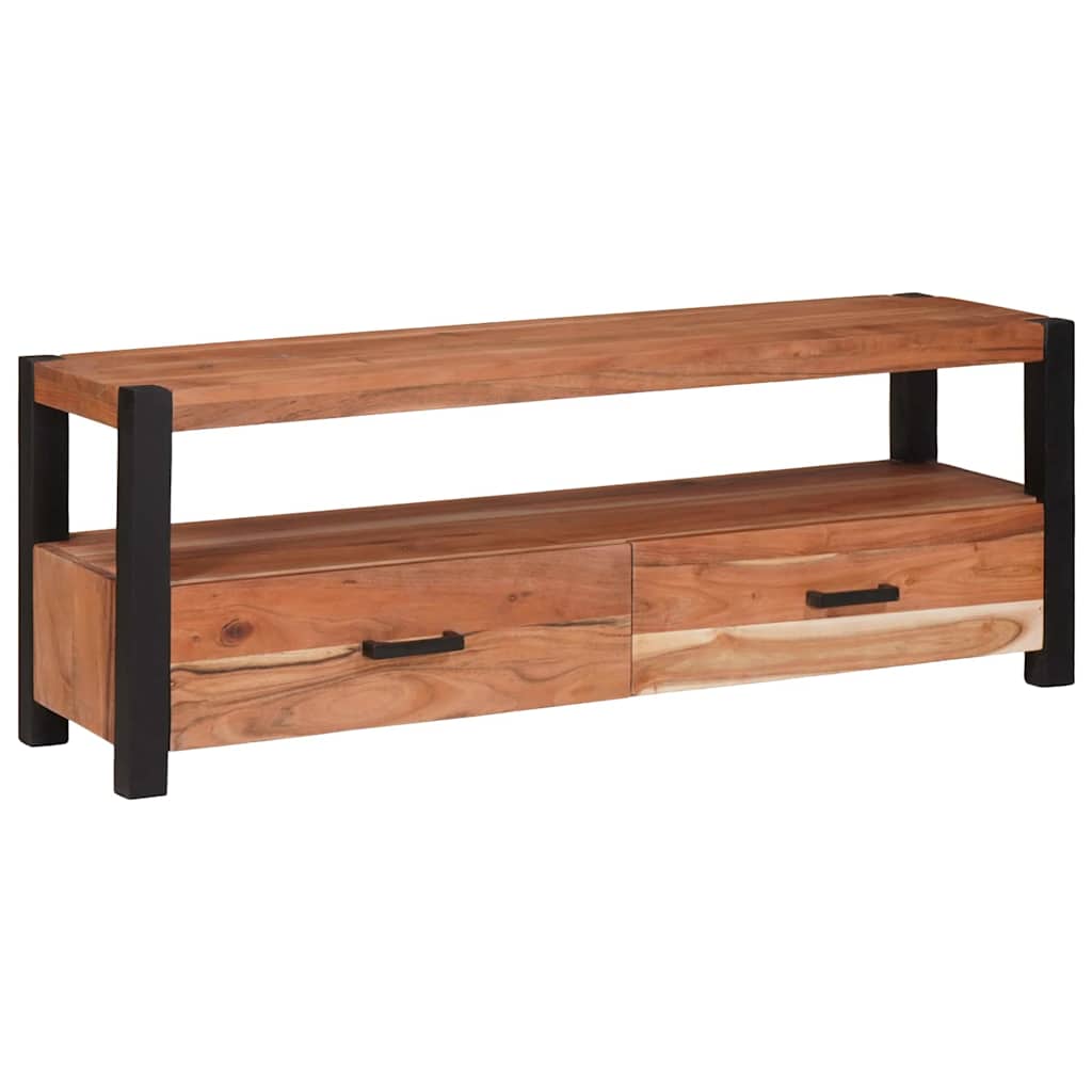 vidaXL Meuble TV avec étagère Marron 110 x 30 x 40 cm Bois d'acacia massif