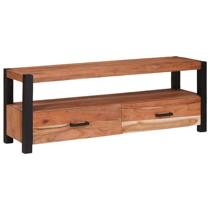 vidaXL Meuble TV avec étagère Marron 110 x 30 x 40 cm Bois d'acacia massif