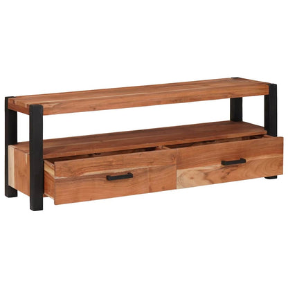 vidaXL Meuble TV avec étagère Marron 110 x 30 x 40 cm Bois d'acacia massif