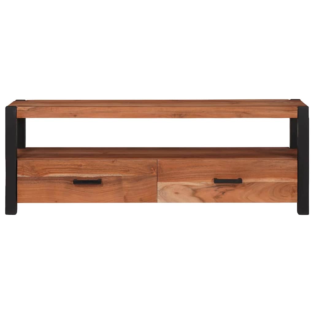 vidaXL Meuble TV avec étagère Marron 110 x 30 x 40 cm Bois d'acacia massif