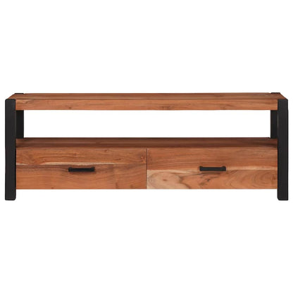 vidaXL Meuble TV avec étagère Marron 110 x 30 x 40 cm Bois d'acacia massif