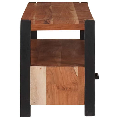 vidaXL Meuble TV avec étagère Marron 110 x 30 x 40 cm Bois d'acacia massif