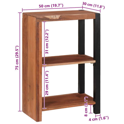 vidaXL Bücherregal Braun 50 x 30 x 75 cm Massivholz Akazie