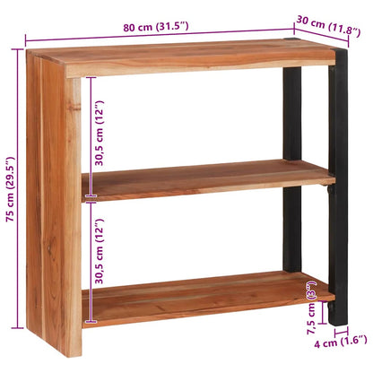 vidaXL Bücherregal Braun 80 x 30 x 75 cm Massivholz Akazie