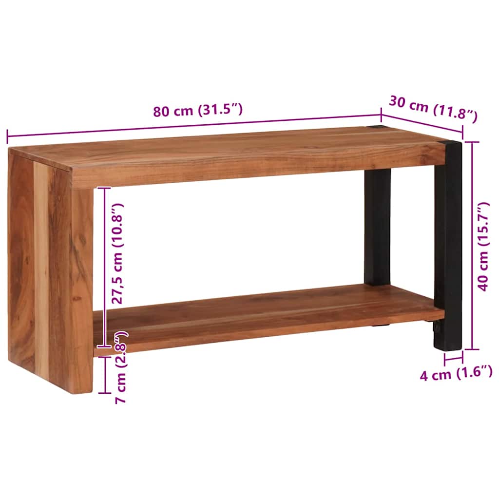 vidaXL Bücherregal Braun 80 x 30 x 40 cm Massivholz Akazie