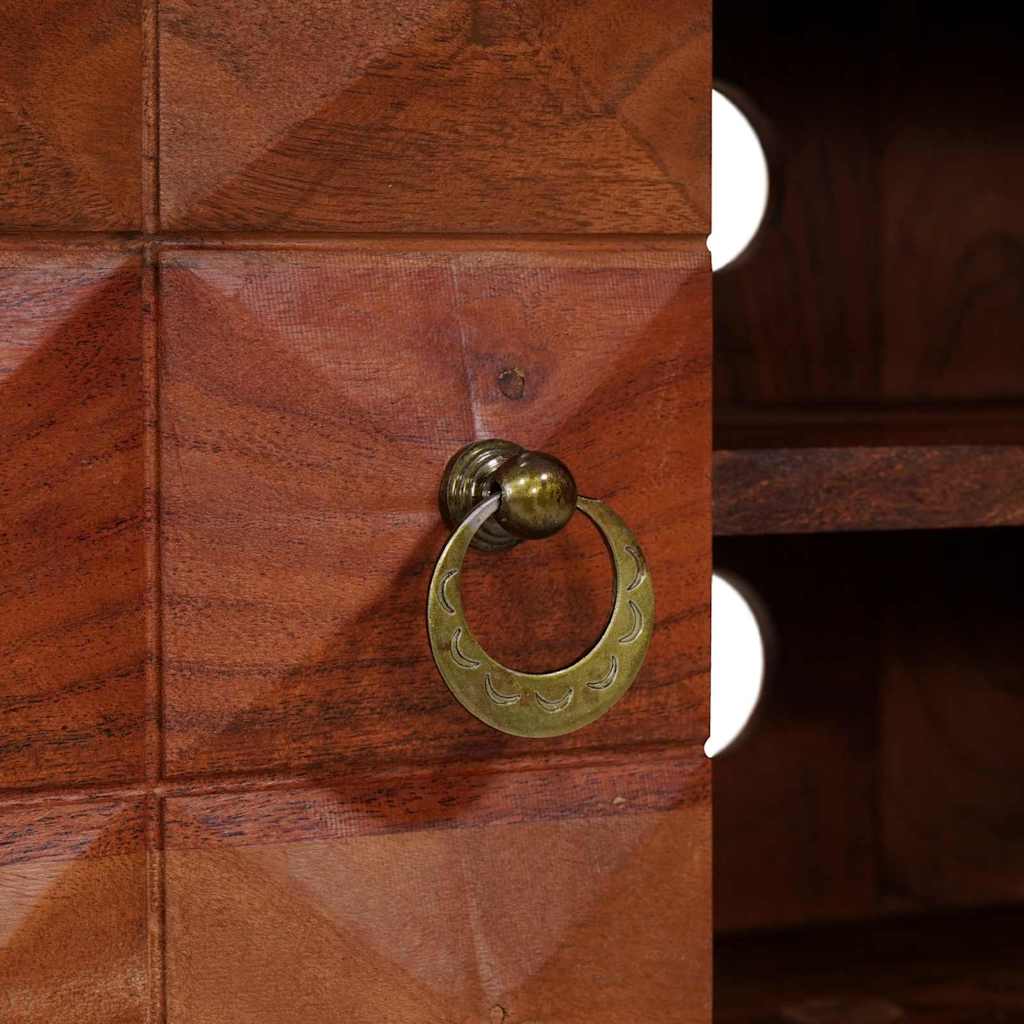 vidaXL Meuble TV marron miel 112 x 30 x 48 cm bois d'acacia massif