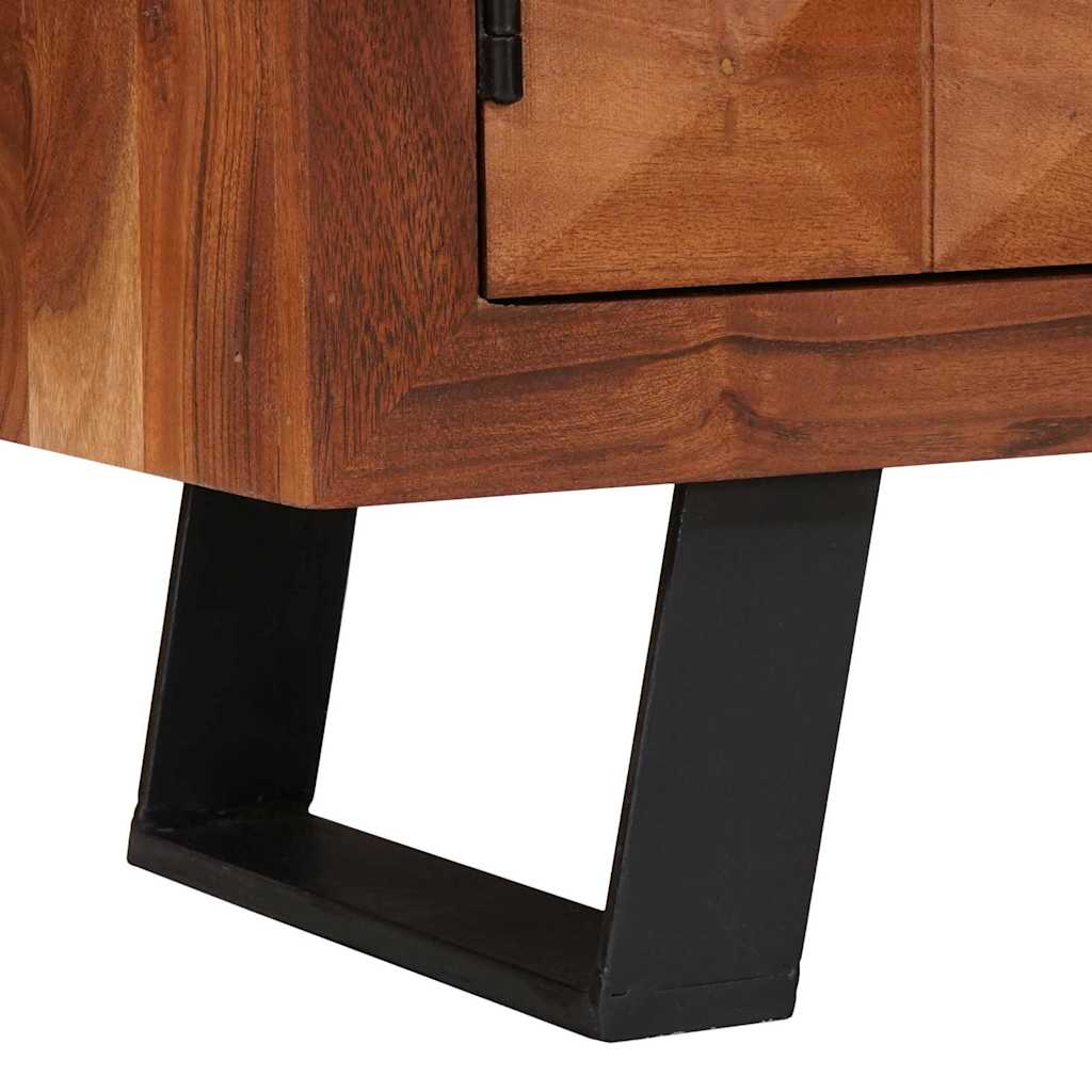 vidaXL Meuble TV marron miel 112 x 30 x 48 cm bois d'acacia massif