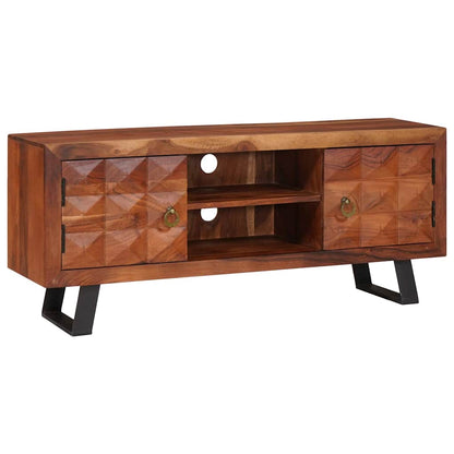 vidaXL Meuble TV marron miel 112 x 30 x 48 cm bois d'acacia massif