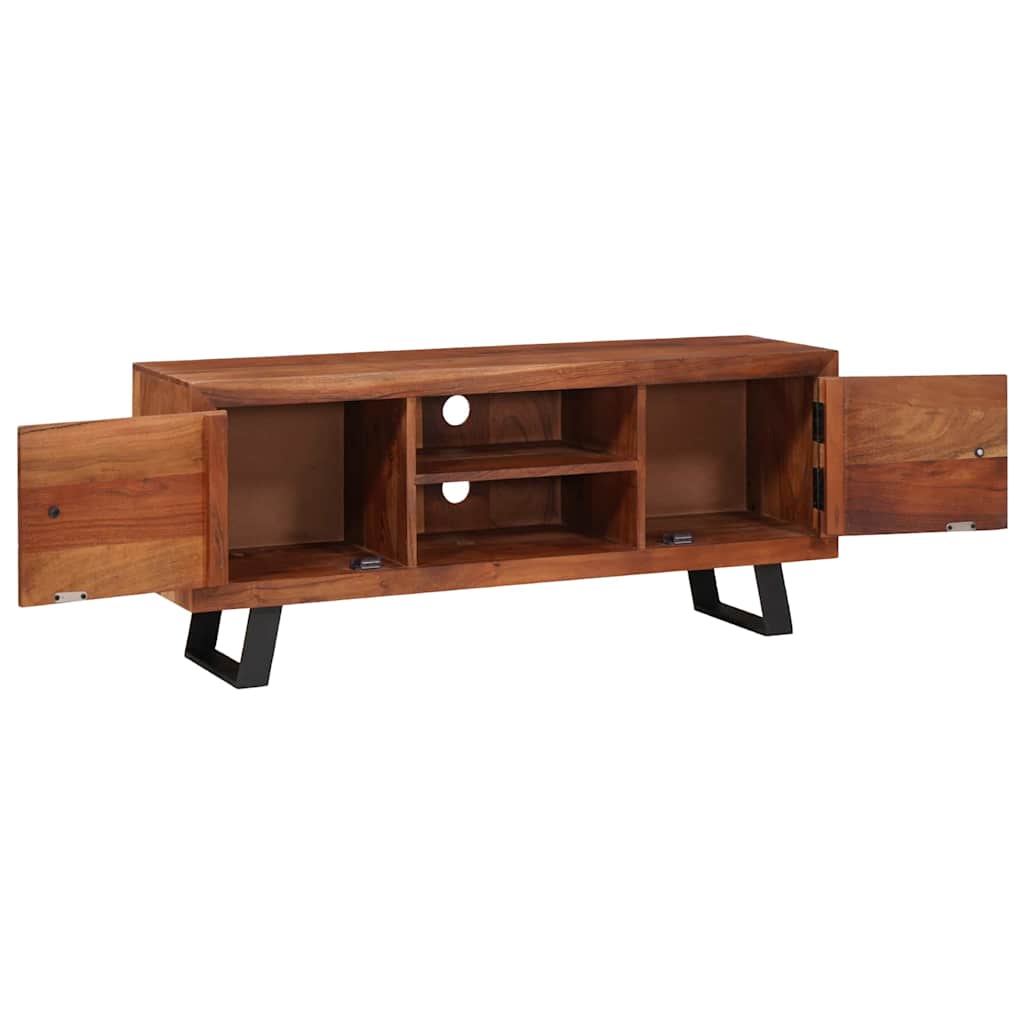 vidaXL Meuble TV marron miel 112 x 30 x 48 cm bois d'acacia massif