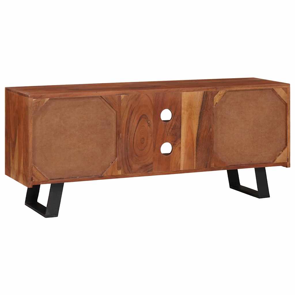 vidaXL Meuble TV marron miel 112 x 30 x 48 cm bois d'acacia massif