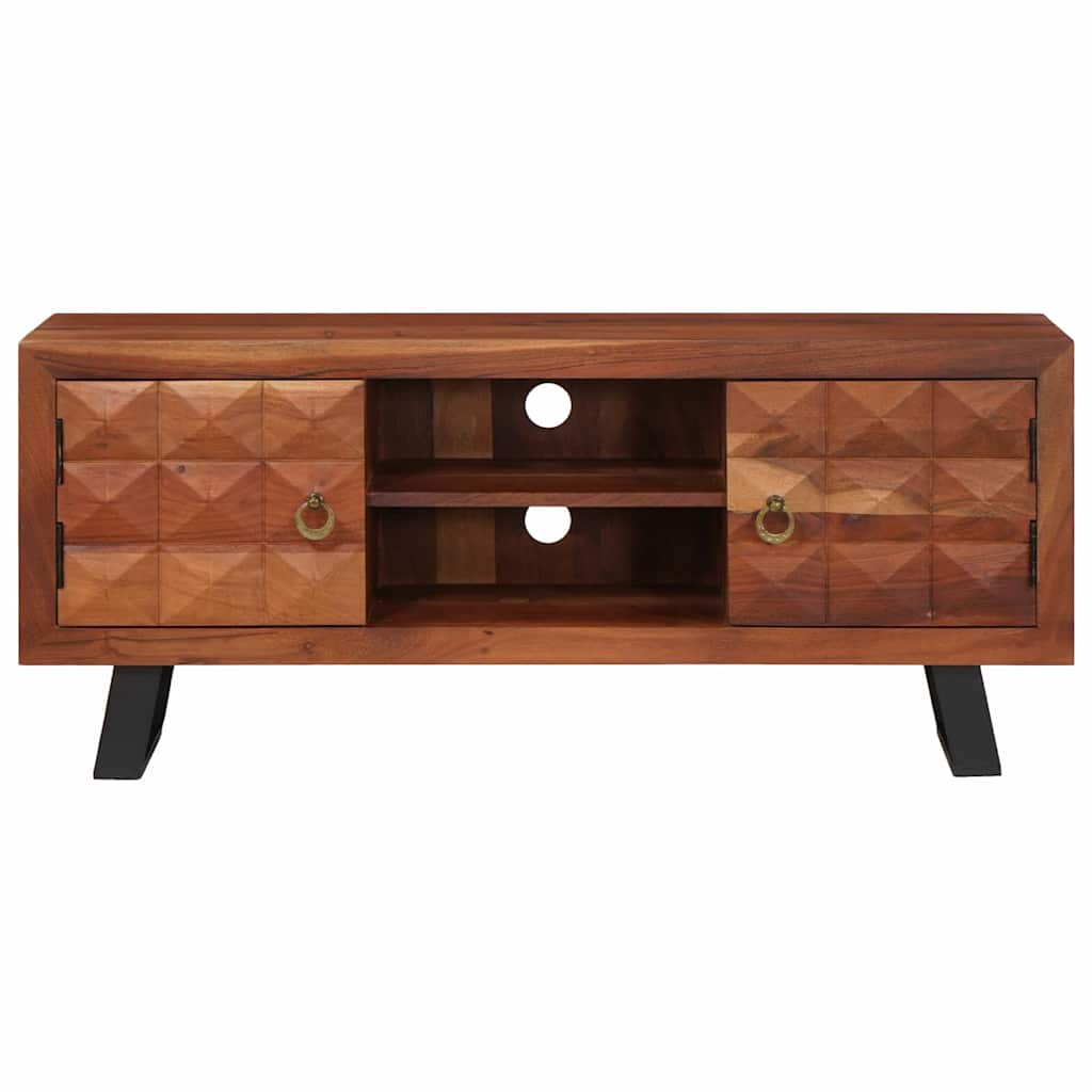 vidaXL Meuble TV marron miel 112 x 30 x 48 cm bois d'acacia massif