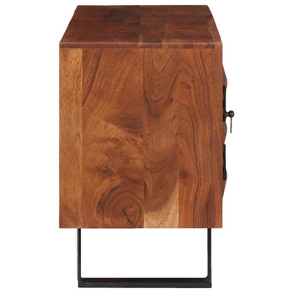 vidaXL Meuble TV marron miel 112 x 30 x 48 cm bois d'acacia massif