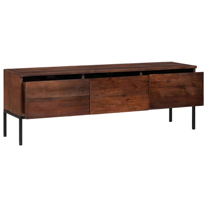 vidaXL Meuble TV, bois d'acacia massif, 110x30x36 cm, marron miel